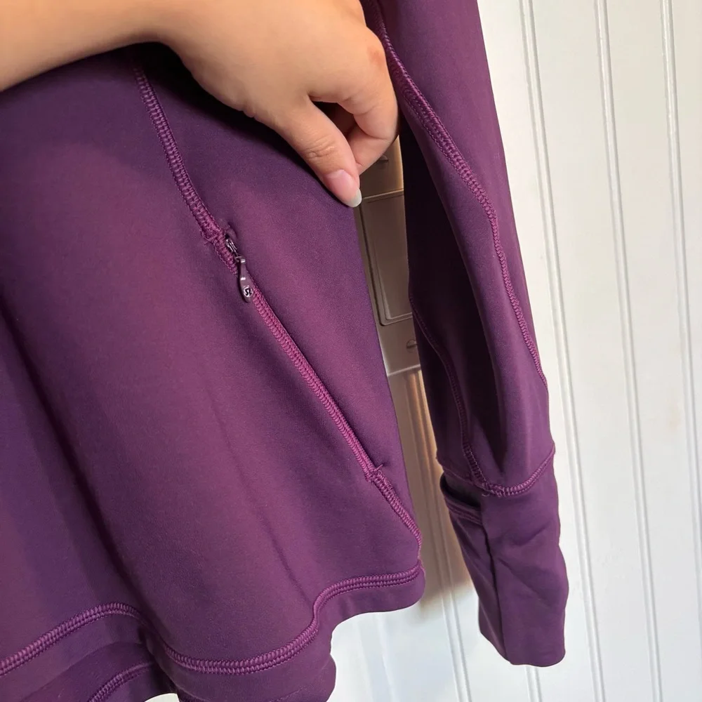 Lululemon First Mile 1/2 Half Zip Darkest Magenta Pullover sweater top
